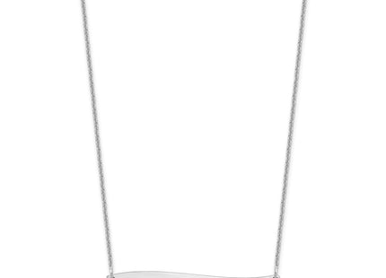 14K white gold bar necklace, alternate view