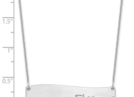 14K white gold bar necklace, another view