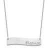 10k White Gold Medium BRADLEY HAND Curved Bar Necklace