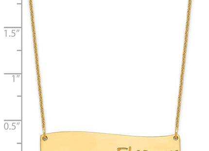 14k Medium Yellow Gold Medium BRADLEY HAND Curved Bar Necklace (Style XNA1073Y)