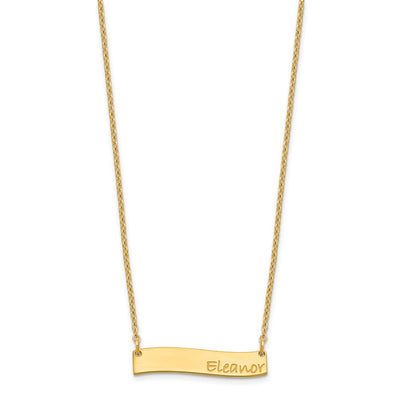 SS/Gold-plated Small BRADLEY HAND Curved Bar Necklace
