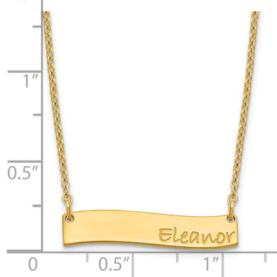 SS/Gold-plated Small BRADLEY HAND Curved Bar Necklace