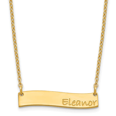SS/Gold-plated Small BRADLEY HAND Curved Bar Necklace