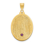 14K RG Oval Fingerprint w/ 14K Rhod-plated Bezel BS Pendant view