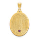 14K RG Oval Fingerprint w/ 14K Rhod-plated Bezel BS Pendant