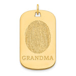 14k Yellow Gold Fingerprint Dog Tag view 1