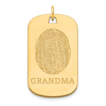 14K Yellow Gold Fingerprint Dog Tag view 1