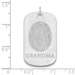 10K White Gold Fingerprint Dog Tag view