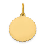 14K Yellow Gold Scalloped Disc with Name Charm view