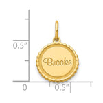 14K Yellow Gold Scalloped Disc with Name Charm view