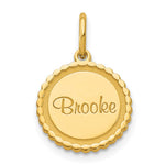 14K Yellow Gold Scalloped Disc with Name Charm view
