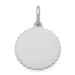 14K White Gold Scalloped Disc with Name Charm view