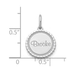 14K White Gold Scalloped Disc with Name Charm view