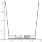 14K White Gold Signature and Fingerprint Bar Necklace view