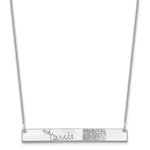 14K White Gold Signature and Fingerprint Bar Necklace view