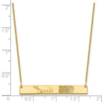 14K Yellow Gold Signature and Fingerprint Bar Necklace view