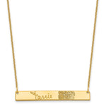 14K Yellow Gold Signature and Fingerprint Bar Necklace view