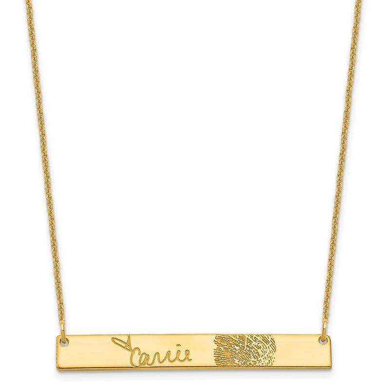 14K yellow gold fingerprint necklace