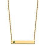 10K Yellow Gold 1 Birthstone w/ 14k Bezel Large Bar Necklace view 2