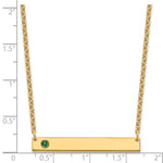10K Yellow Gold 1 Birthstone w/ 14k Bezel Large Bar Necklace view 3