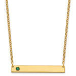 10K Yellow Gold 1 Birthstone w/ 14k Bezel Large Bar Necklace view 1