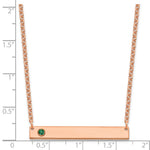 14K Rose gold 1 Birthstone w/ 14k Bezel Large Bar Necklace view 2