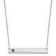 10K White Gold 1 Birthstone w/ 14k Bezel Large Bar Necklace