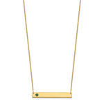 14K Yellow Gold 1 Birthstone w/ 14k Bezel Large Bar Necklace view 2