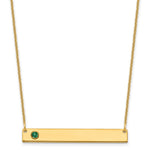 14K Yellow Gold 1 Birthstone w/ 14k Bezel Large Bar Necklace view 1