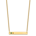 10K Yellow Gold 2 Birthstone w/ 14k Bezel Large Bar Necklace view 2