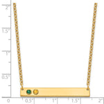 10K Yellow Gold 2 Birthstone w/ 14k Bezel Large Bar Necklace view 3