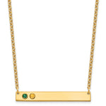 10K Yellow Gold 2 Birthstone w/ 14k Bezel Large Bar Necklace view 1