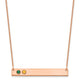14K Rose Gold 2 Birthstone w/ 14k Bezel Large Bar Necklace