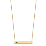 14K Yellow Gold 2 Birthstone w/ 14k Bezel Large Bar Necklace view 2