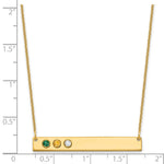 14K Yellow Gold 3 Birthstone w/ 14k Bezel Large Bar Necklace view 3