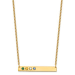 10K Yellow Gold 4 Birthstone w/ 14k Bezel Large Bar Necklace view 2