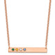 14K Rose Gold 4 Birthstone w/ 14k Bezel Large Bar Necklace