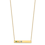 14K Yellow Gold 4 Birthstone w/ 14k Bezel Large Bar Necklace view 2