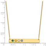 14K Yellow Gold 4 Birthstone w/ 14k Bezel Large Bar Necklace view 3