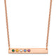 14K Rose Gold 5 Birthstone w/ 14k Bezel Large Bar Necklace