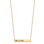 14K Yellow Gold 5 Birthstone w/ 14k Bezel Large Bar Necklace view 2