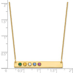 14K Yellow Gold 5 Birthstone w/ 14k Bezel Large Bar Necklace view 3