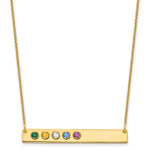 14K Yellow Gold 5 Birthstone w/ 14k Bezel Large Bar Necklace view 1