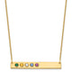 14K Yellow Gold 5 Birthstone w/ 14k Bezel Large Bar Necklace