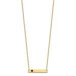14K Yellow Gold 1 Birthstone w/ 14k Bezel Small Bar Necklace view 2