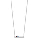 10K White Gold 2 Birthstone w/ 14k Bezel Small Bar Necklace