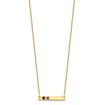 14K Yellow Gold 2 Birthstone w/ 14k Bezel Small Bar Necklace view 2