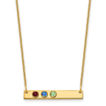 10K Yellow Gold 3 Birthstone w/ 14k Bezel Small Bar Necklace view 1