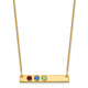 14K Yellow Gold 3 Birthstone w/ 14k Bezel Small Bar Necklace