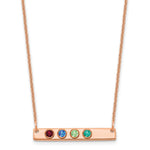 14K Rose Gold 4 Birthstone w/ 14k Bezel Small Bar Necklace view 1